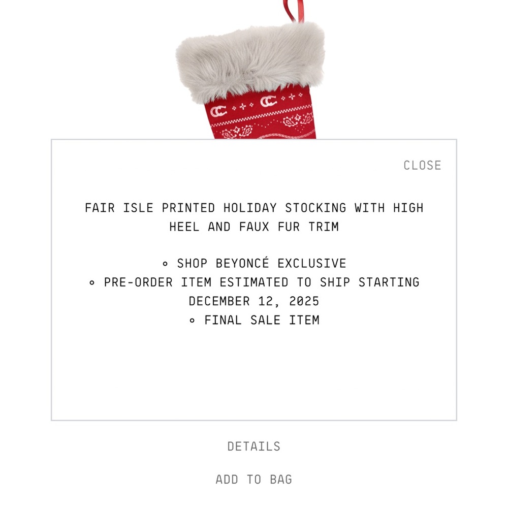 Beyonce Cowboy Carter Sleighyonce Been Country High Heel Christmas Stocking - Picture 6 of 6